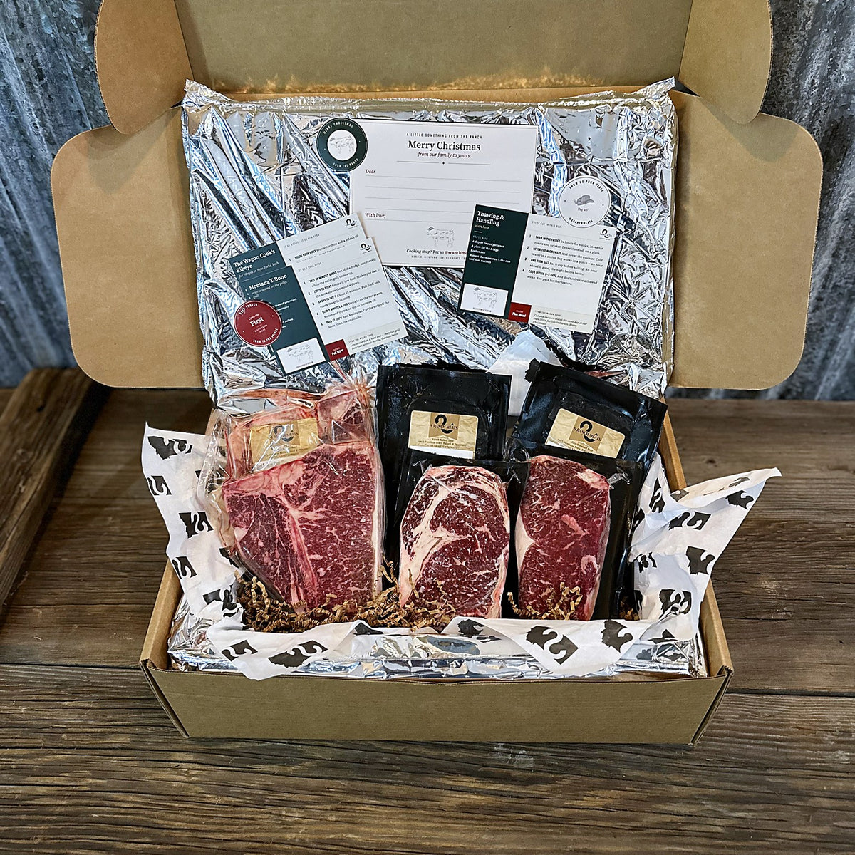 Montana Dry-Aged Steak Gift Box packed with T-bones, ribeyes and New Yorks
