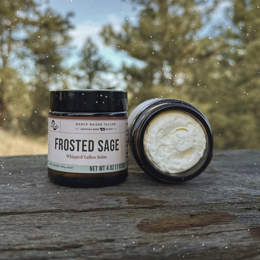 Frosted Sage Whipped Tallow Balm wholesale case, S Ranch Meats Montana