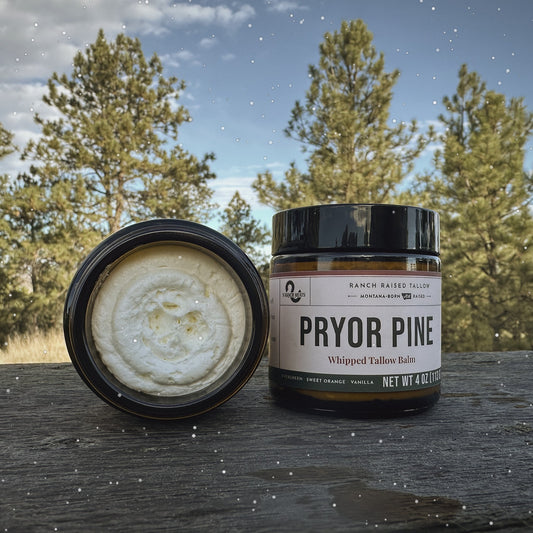 Pryor Pine Whipped Tallow Balm wholesale case, S Ranch Meats Montana
